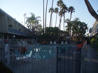 Swimming pool area in Travelodge at LAX