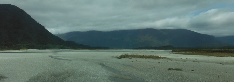 Riverbed along the Haast Pass road