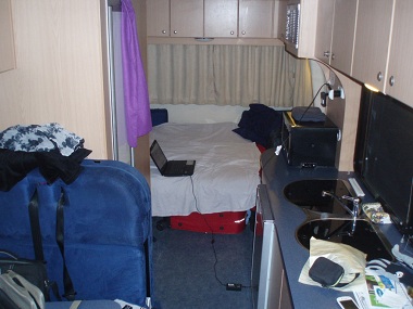 Motorhome's interior before cleaning