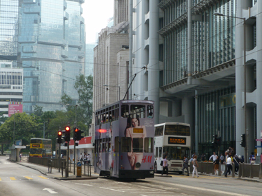 Double decked tram in Hong Kong