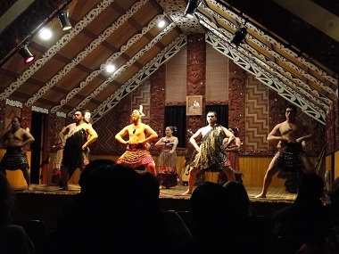 Maori cultural performance in Te Puia