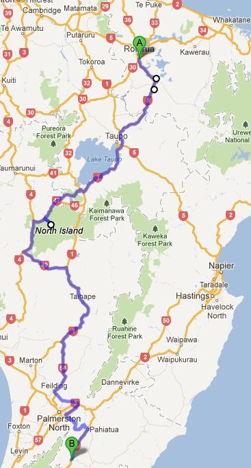 Route for New Zealand's 4th day