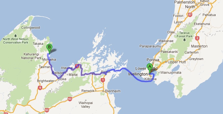 Route for New Zealand's 6th day