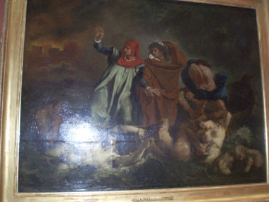 Dante bajando a los infiernos de Delacroix