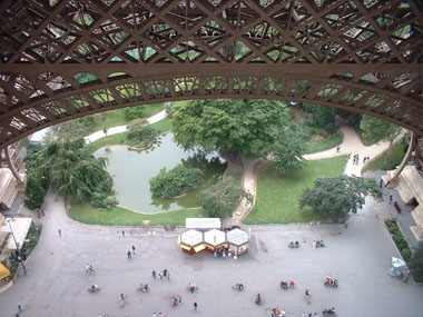 Vista de lo que hay bajo la Torre Eiffel