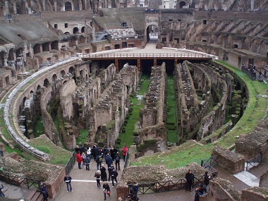 Colosseum pit showing the hypogeum