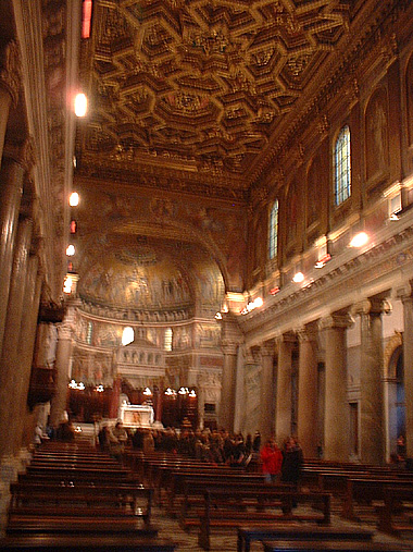 Inside of Church of Saint Mary in Trastevere