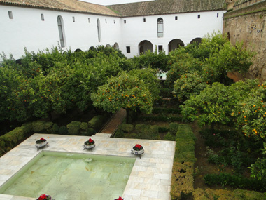 Courtyard in Alcazar of Cordoba