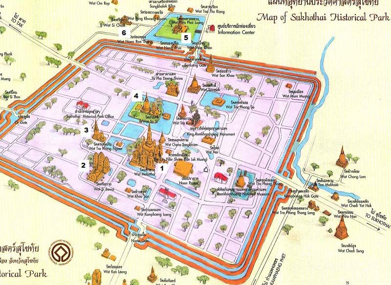Map of Sukhothai Historical Park