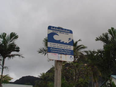Ruta de emergencia en caso de tsunami