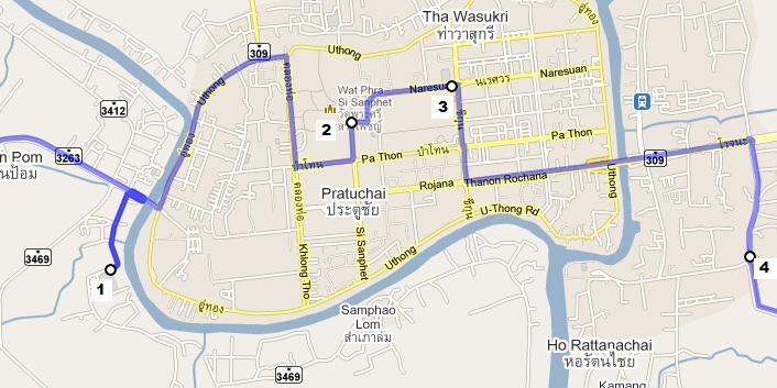 Stops in Ayutthaya