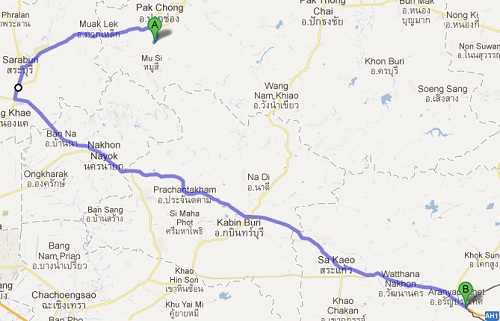 Route to Cambodia border