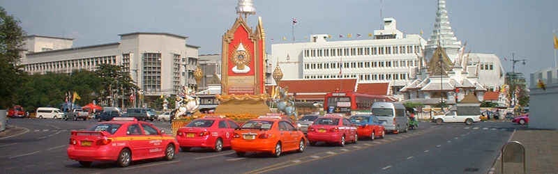 Taxis on queue in Bangkok