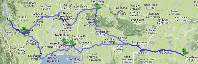 Final car route in Thailand