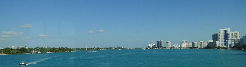 Views of Miami from the bridge