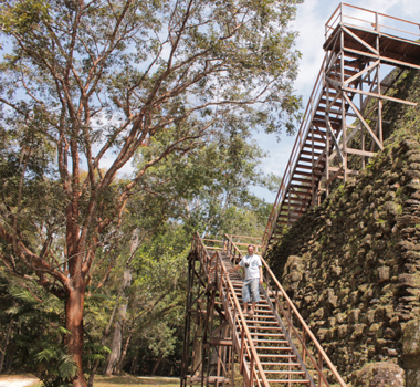 Stairs to the top of Temple II in Tikal