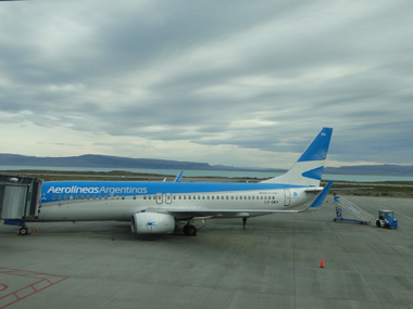 Our plane with Aerolneas Argentinas