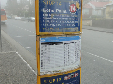 686 bus stop in Echo Point