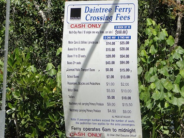 Daintree ferry rates