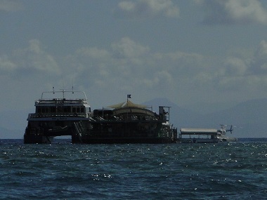 Reef Magic's platform and boat