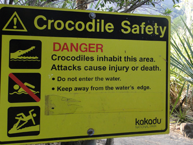 Crocodiles warning sign