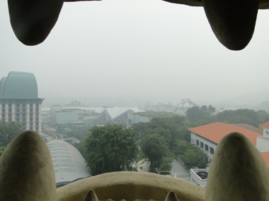 View from lookout at Merlion's mouth