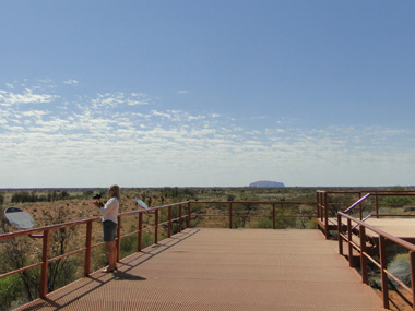 Uluru is seen from Dune Viewing too