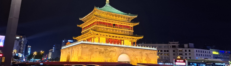 Bell Tower in Xi'an by night