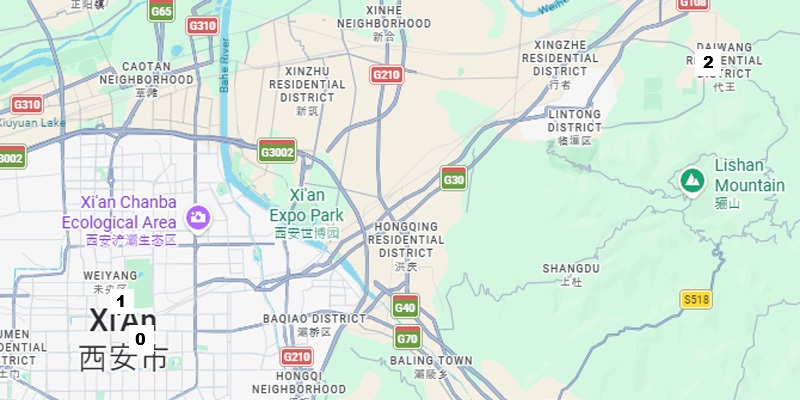Map of Xi'an area