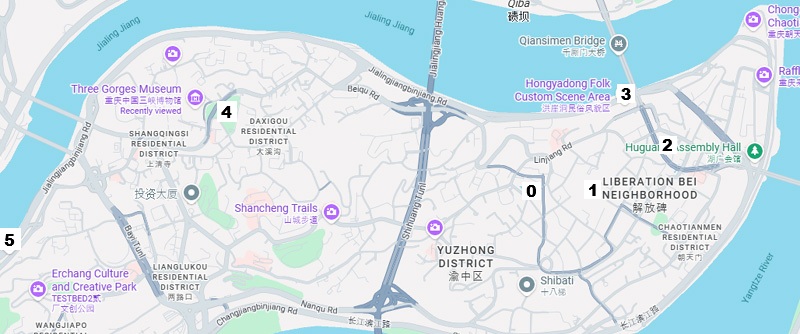 Map of Chongqing city center