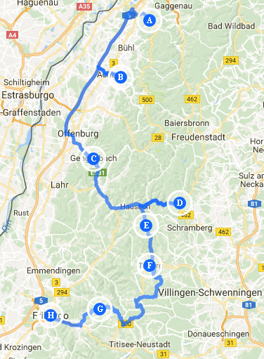 Our route through Black Forest