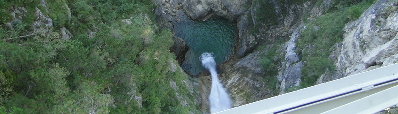 Waterfall under Marienbrcke Bridge