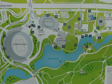 Map of Olympiapark in Munich