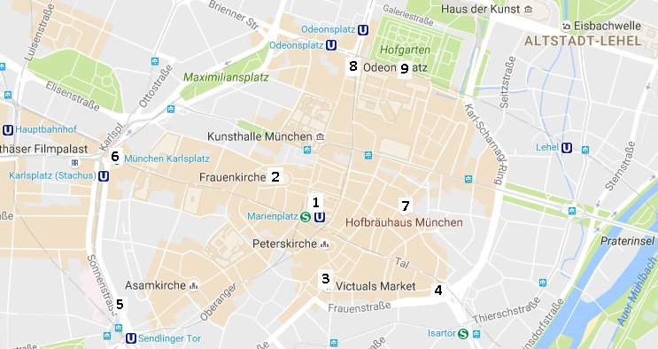 Munich's Old town map