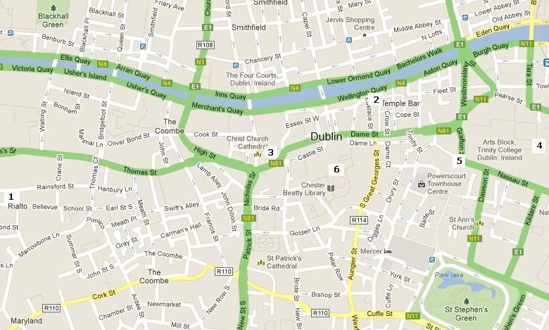 Mapa de Dublín