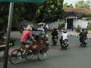 Becak, a typical transport in Yogyakarta