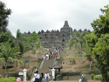 Llegada al templo de Borobudur