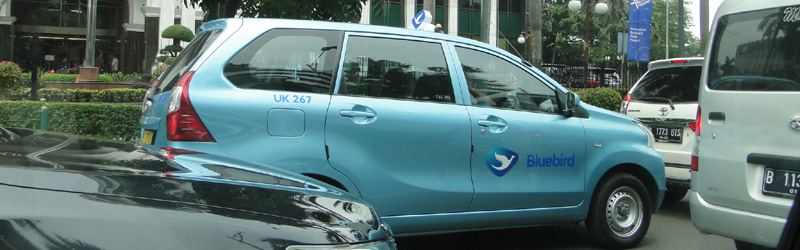 Bluebird taxi in Jakarta