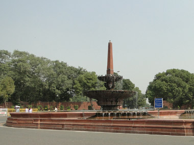 Fuente de arenisca frente al Rashtrapati Bhavan
