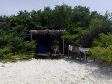 Hammocks in deserted island