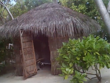 Hut in deserted island