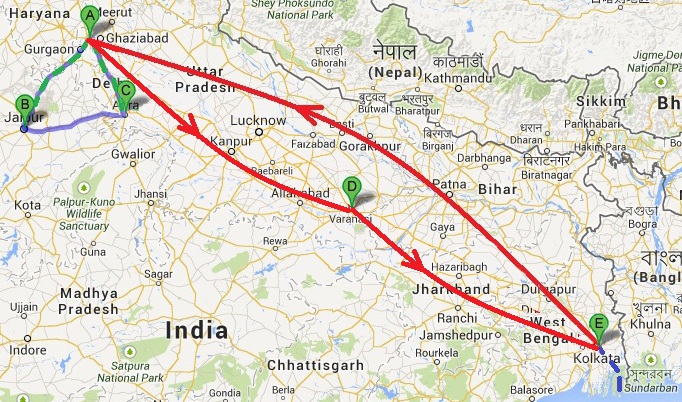Final itinerary through India