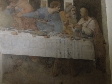 Detalle de los pies en "La ltima cena" de Da Vinci