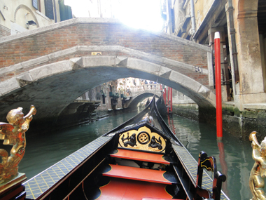 Gondola ride through Venice
