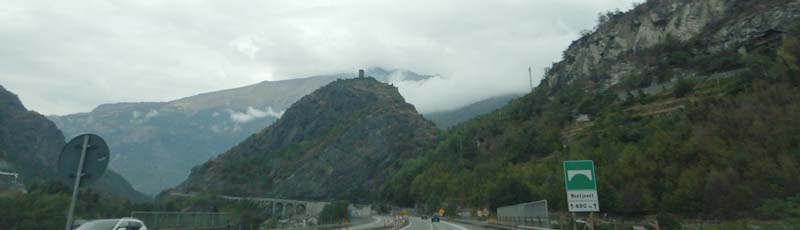 Driving through Aosta Valley