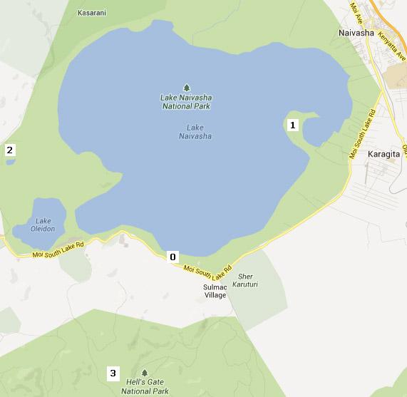 Mapa del Lago Naivasha