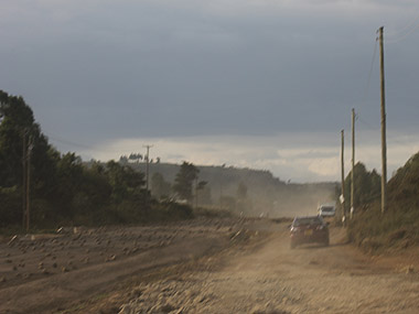 Obras en la carretera a Nyahururu