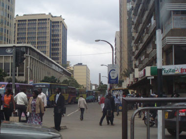 Moi Avenues en el centro de Nairobi