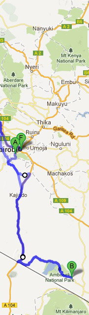 Road route in Kenia