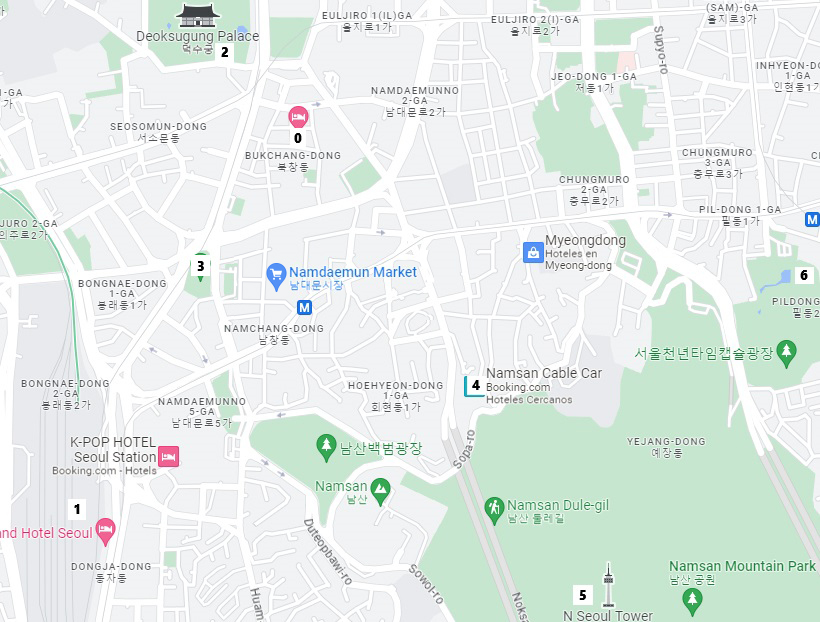 Mapa de Myeongdong